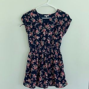 Navy blue, flower dress.